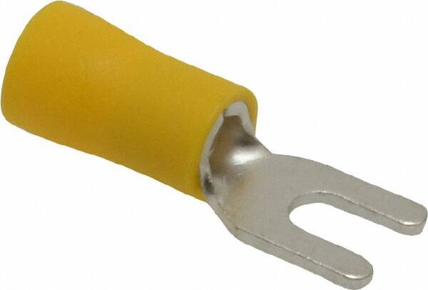 Standard Fork Terminal: Yellow, Vinyl, Partially Insulated, #6 Stud, Crimp MPN:83-7201