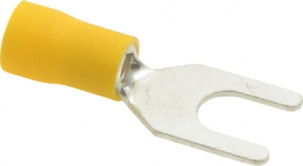 Standard Fork Terminal: Yellow, Vinyl, Partially Insulated, #1/4