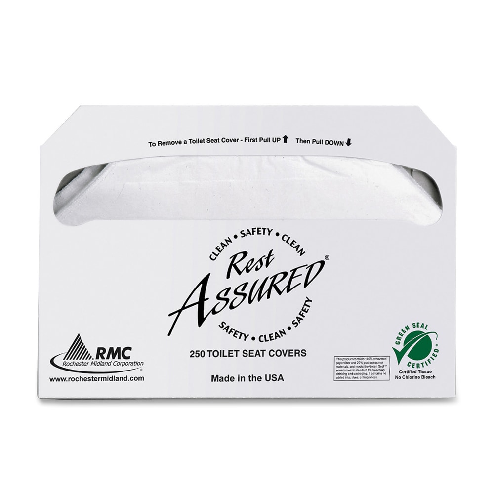 Rochester Midland Half-Fold Toilet Seat Covers, 100% Recycled, Case Of 1,000 Covers (Min Order Qty 4) MPN:25130873