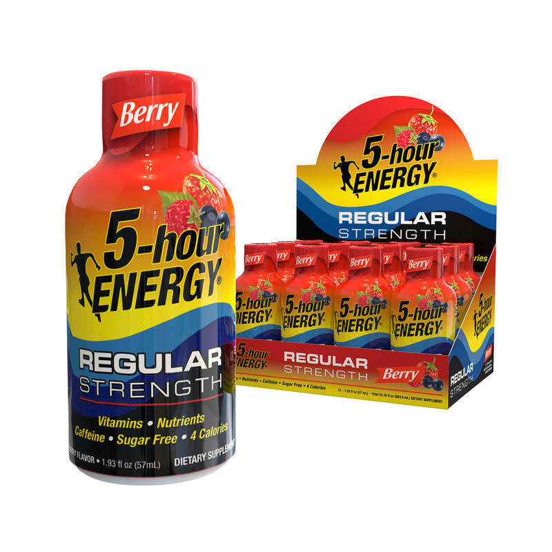5-hour ENERGY Shot, Regular Strength, Berry, 1.93 Oz (Min Order Qty 16) MPN:719410500016