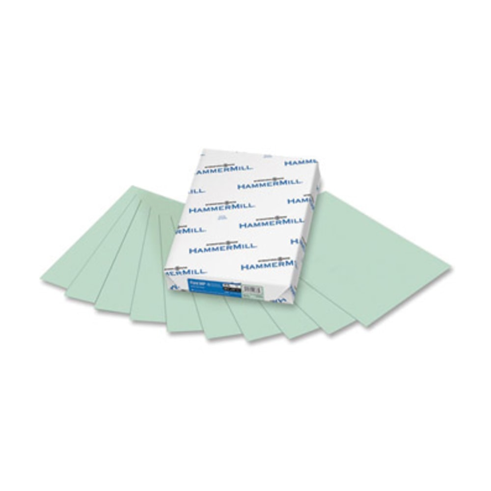 Hammermill Fore Super-Premium Color Copy Paper, 1 Ream, Green, Letter (8.5in x 11in), 500 Sheets Per Ream, 20 Lb, 30% Recycled (Min Order Qty 6) MPN:103366