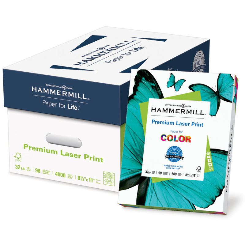 Hammermill Multi-Use Printer & Copy Paper, 10 Reams, White, Letter (8.5in x 11in), 5000 Sheets Per Case, 32 Lb, 98 Brightness MPN:104646