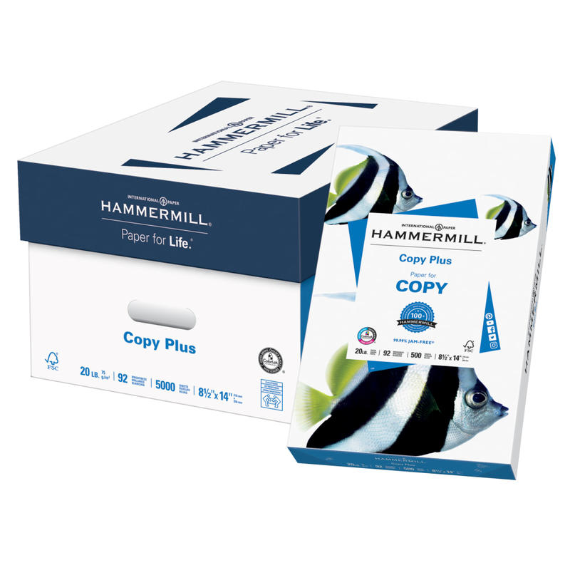 Hammermill Multi-Use Printer & Copy Paper, 10 Reams, White, Legal (8.5in x 14in), 5000 Sheets Per Case, 20 Lb, 92 Brightness MPN:105015