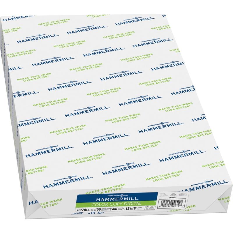 Hammermill Color Multi-Use Printer & Copy Paper, 1 Ream, White, Ultra Tabloid Extra (18in x 12in), 500 Sheets Per Ream, 28 Lb, 100 Brightness (Min Order Qty 2) MPN:106125