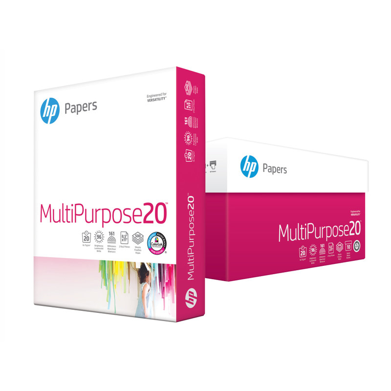 HP Multi-Use Print & Copy Paper, 10 Reams, Ultra White, Letter (8.5in x 11in), 5000 Sheets Per Case, 20 Lb, 96 Brightness MPN:251668