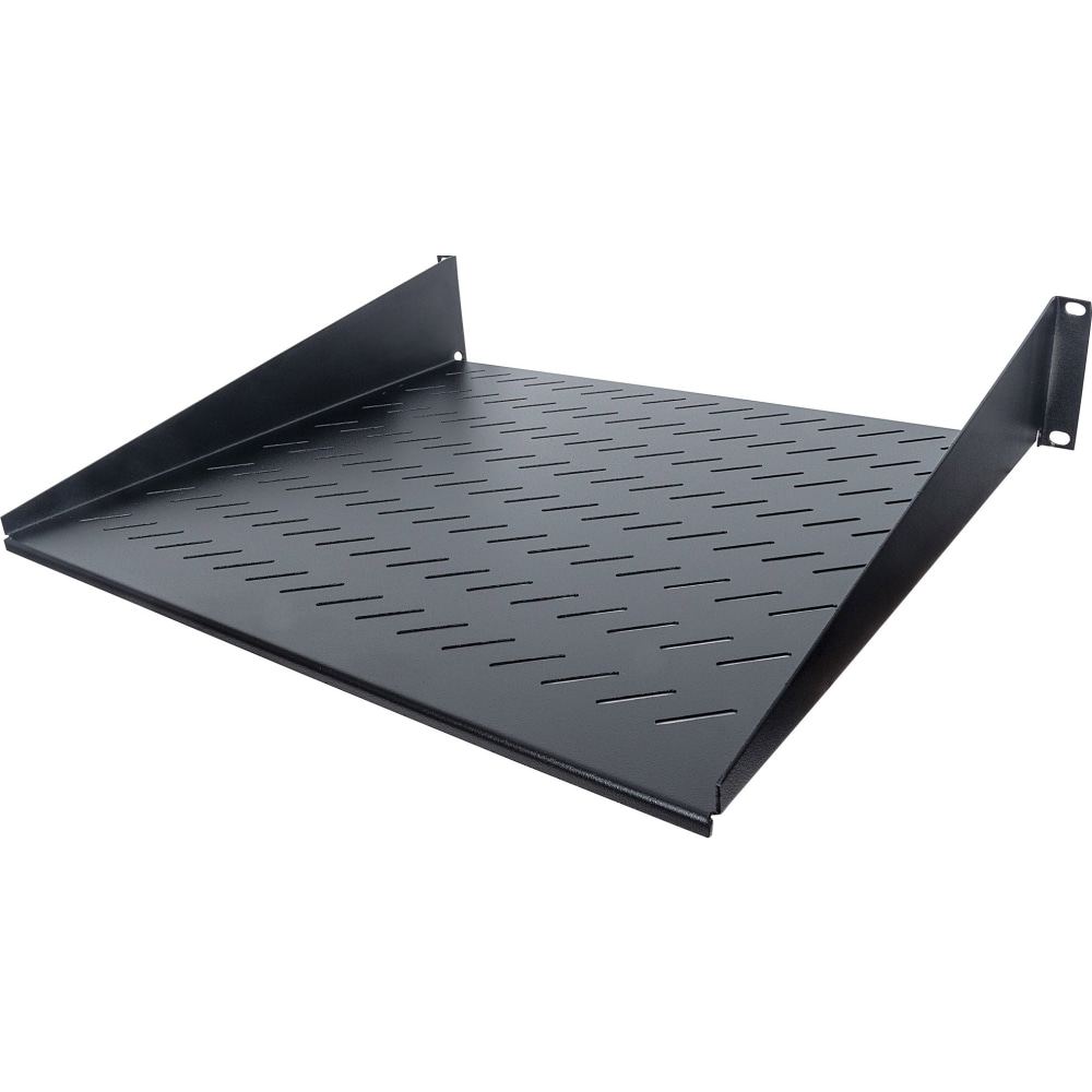 Intellinet 19in Cantilever Shelf, 2U, 2-Point Front Mount, 400mm Depth, Vented, Max 25kg, Black, Three Year Warranty - Rack shelf - black, RAL 9005 - 2U - 19in (Min Order Qty 2) MPN:712514