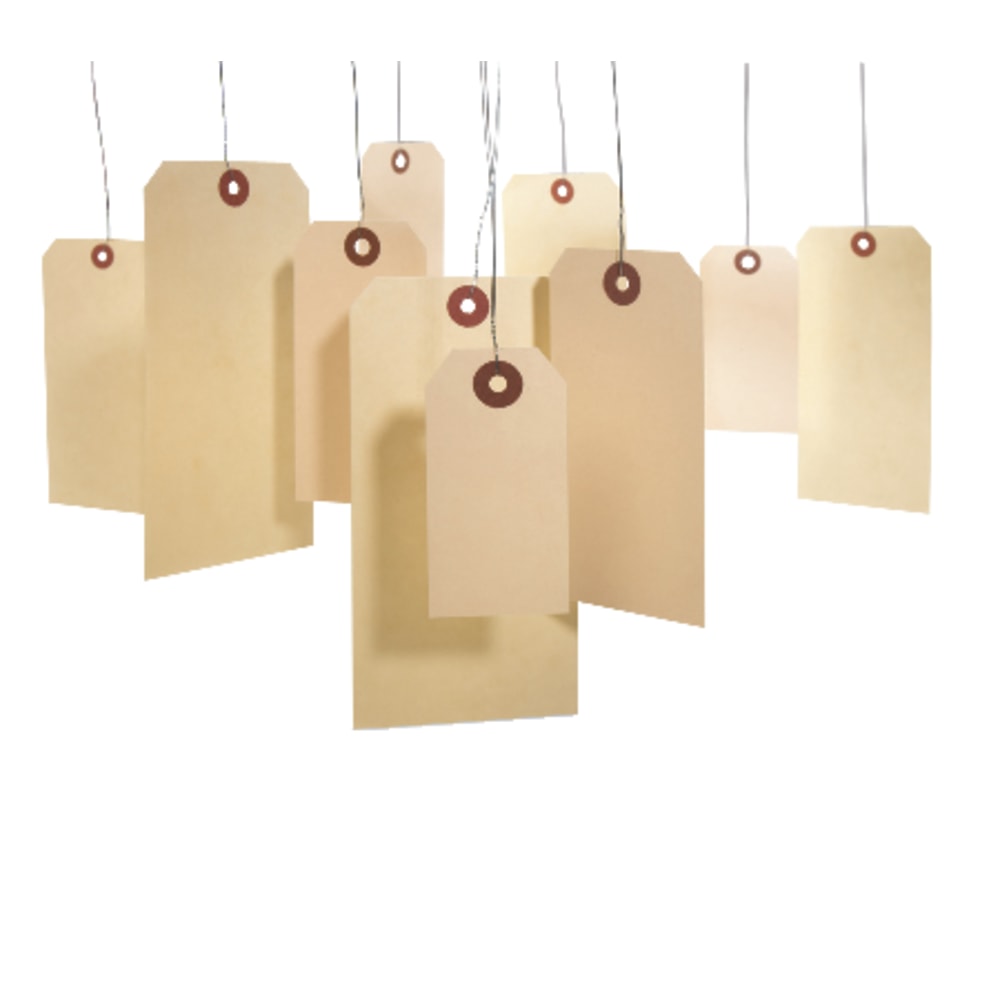 MACO Medium G-Grade Shipping Tags, Size 5, 4 3/4in x 2 3/8in, Buff, Box Of 1,000 (Min Order Qty 4) MPN:11-305