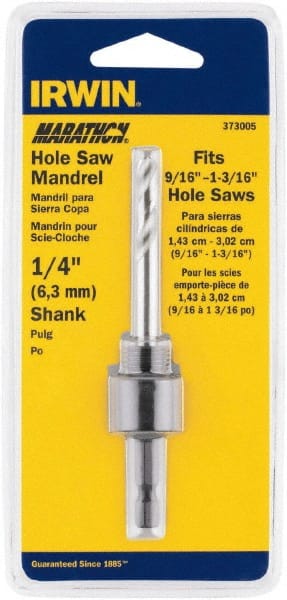 Hole Saw Arbor: Hex Shank, Drill Pilot MPN:373005