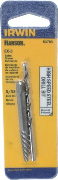 Bolt & Screw Extractor Set: Spiral Flute Screw Extractor & Drill MPN:53703