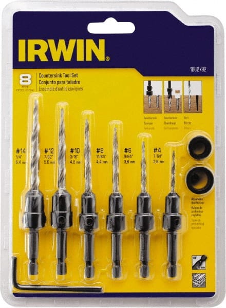 Irwin Countersink Set: 8 Pc MPN:1882792