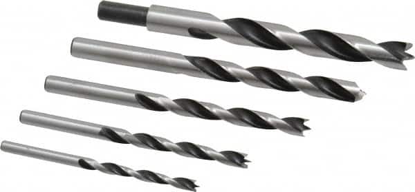 Drill Bit Set: Jobber Length Drill Bits, 5 Pc, Carbon Steel MPN:49600
