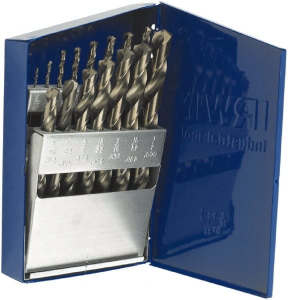Drill Bit Set: Jobber Length Drill Bits, 15 Pc, 135 ° MPN:63137ZR