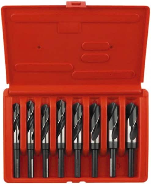Drill Bit Set: Reduced Shank Drill Bits, 8 Pc, 0.5625