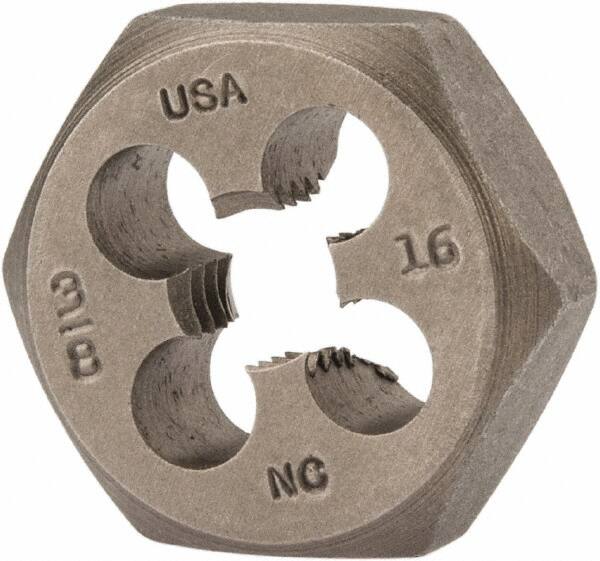Hex Rethreading Die: 3/8-16, Right Hand, 1