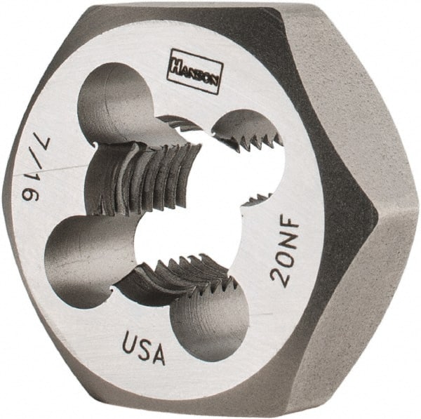 Hex Rethreading Die: 7/16-20, Right Hand, 1