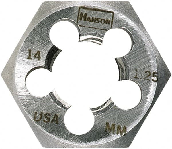 Hex Rethreading Die: M14 x 2.00 Thread, Right Hand, Carbon Steel MPN:7352