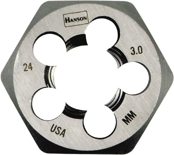 Hex Rethreading Die: M24x3, Right Hand, Carbon Steel MPN:8569