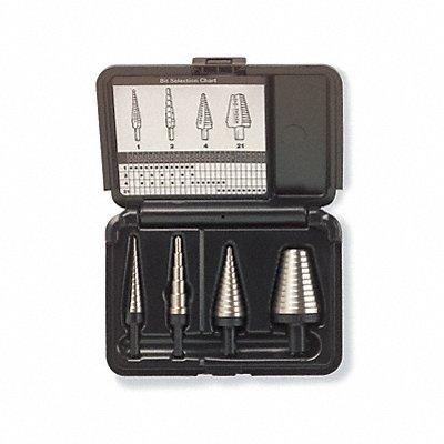 Step Drill Bit Set HSS 1/8-1-3/8 In 4 pc MPN:10225