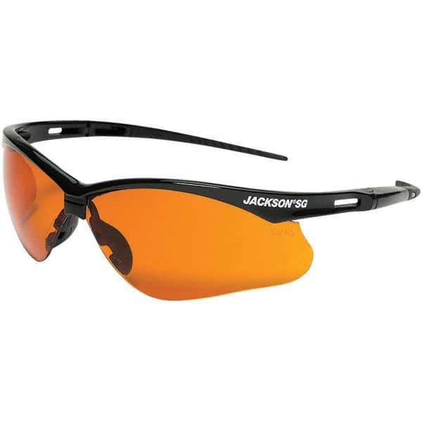 Safety Glass: Scratch-Resistant, Polycarbonate, Blue Lenses, Full-Framed, UV Protection MPN:50005