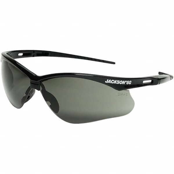 Safety Glass: Anti-Fog & Scratch-Resistant, Polycarbonate, Gray Lenses, Full-Framed, UV Protection MPN:50007