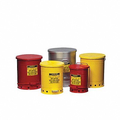 E6819 Oily Waste Can 6 gal Steel Red MPN:09108