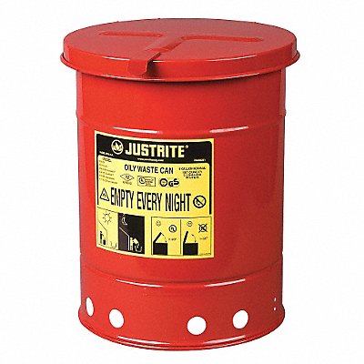 Oily Waste Can 6 gal Steel Red MPN:09110