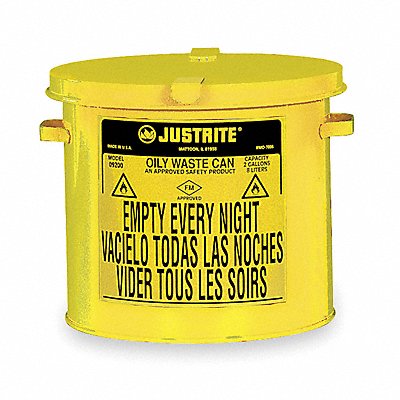 F0097 Countertop Oily Waste Can 2 gal Yellow MPN:09200Y
