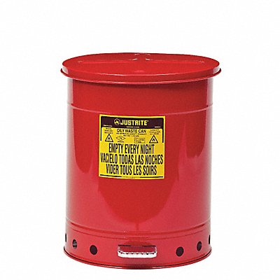 F8423 Oily Waste Can 14 gal Steel Red MPN:09500