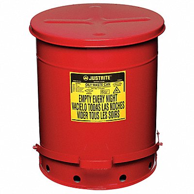 E6821 Oily Waste Can 14 gal Steel Red MPN:09508