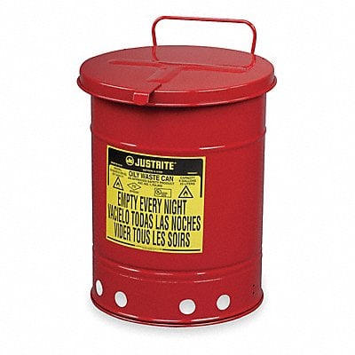 Oily Waste Can 14 gal Steel Red MPN:09510
