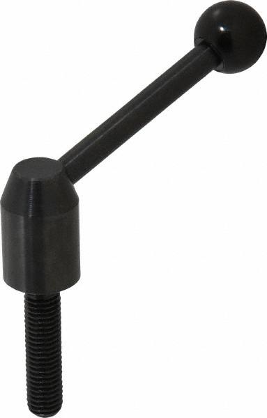 Threaded Stud Adjustable Clamping Handle: M10 x 1.50 Thread, 13.5 mm Hub Dia, Steel, Black MPN:10N40A11/E