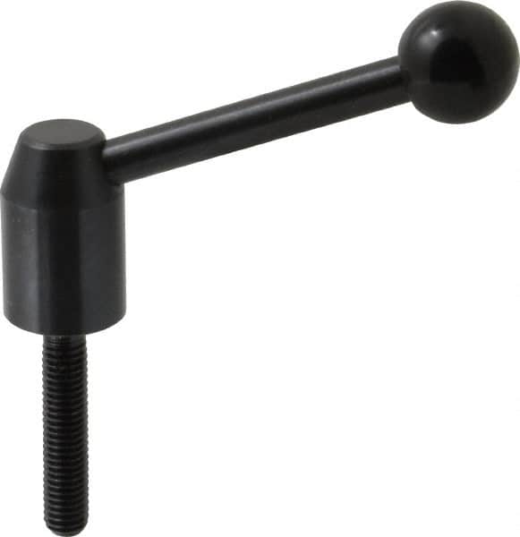 Threaded Stud Adjustable Clamping Handle: M8 x 1.25 Thread, 13.5 mm Hub Dia, Steel, Black MPN:8N40A11/E