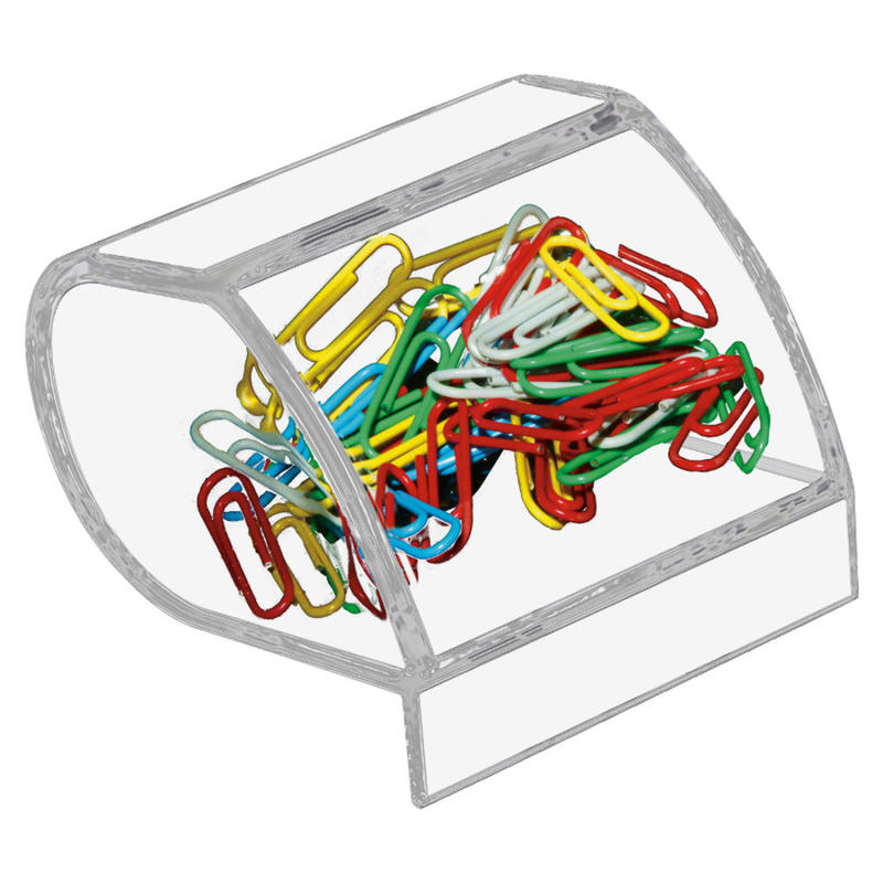 Kantek Acrylic Paper Clip Holder, 3in x 2 3/4in x 3 1/2in, Clear (Min Order Qty 5) MPN:AD40