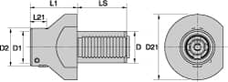 Modular Lathe Adapter/Mount: Right Hand Cut, KM40 Modular Connection MPN:1144839