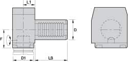 Modular Lathe Adapter/Mount: Right Hand Cut, KM50 Modular Connection MPN:1144841