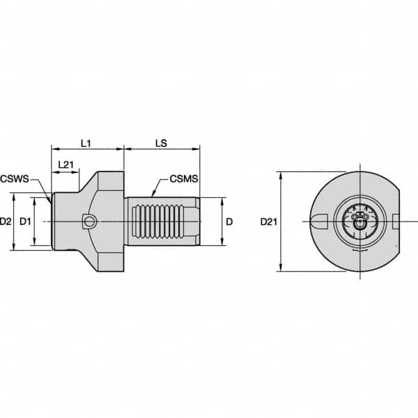 Modular Lathe Adapter/Mount: Left Hand Cut, KM50 Modular Connection MPN:2032952