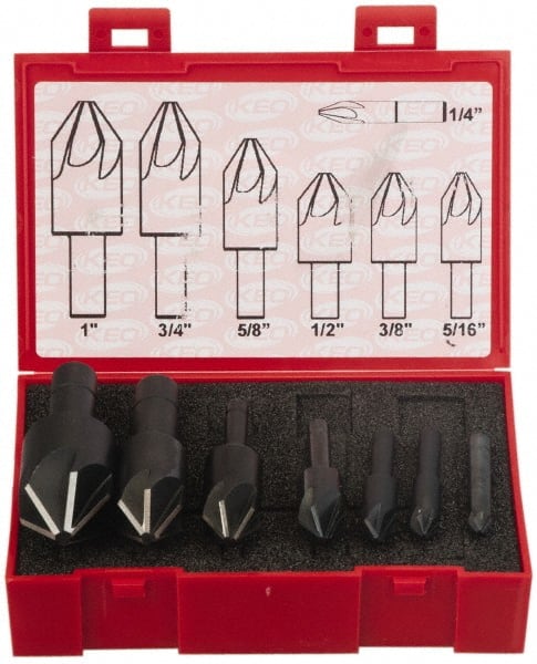Countersink Set: 7 Pc, 1/4 to 1