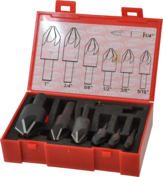 Countersink Set: 7 Pc, 1/4 to 1