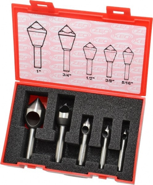 Countersink Set: 5 Pc, 5/16 to 1
