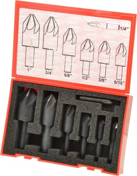 Countersink Set: 7 Pc, 1/4 to 1