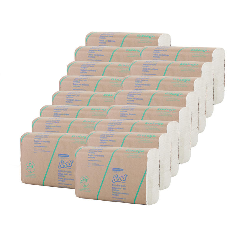 Scott Multi-Fold 2-Ply Paper Towels, 100 Sheets Per Pack, Pack Of 16 Packs MPN:11829