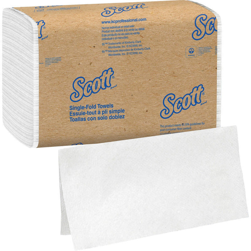 Scott Single-Fold Towels - Single Fold - 9.30in x 10.50in - White - 4000 / Carton MPN:1700
