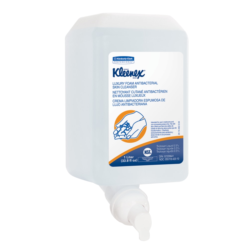 Kleenex Luxury Antibacterial Foam Skin Cleanser Soap, Unscented, 33.8 Oz Bottle (Min Order Qty 3) MPN:91554