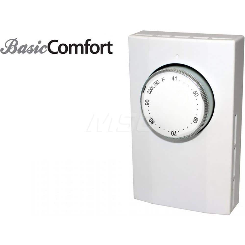 Thermostats, Thermostat Type: Line Voltage Wall Thermostat , Maximum Temperature: 90 , Minimum Temperature: 41 , Maximum Voltage: 277 , Amperage: 22  MPN:K101-C