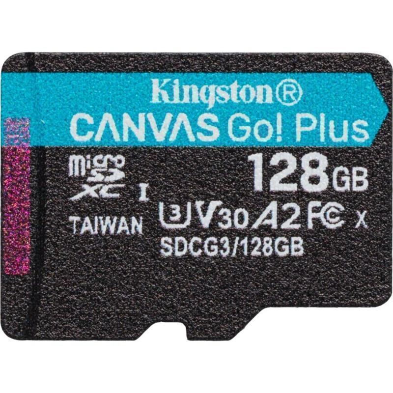 Kingston Canvas Go! Plus SDCG3 128 GB Class 10/UHS-I (U3) microSDXC - 170 MB/s Read - 90 MB/s Write - Lifetime Warranty (Min Order Qty 2) MPN:SDCG3/128GBSP