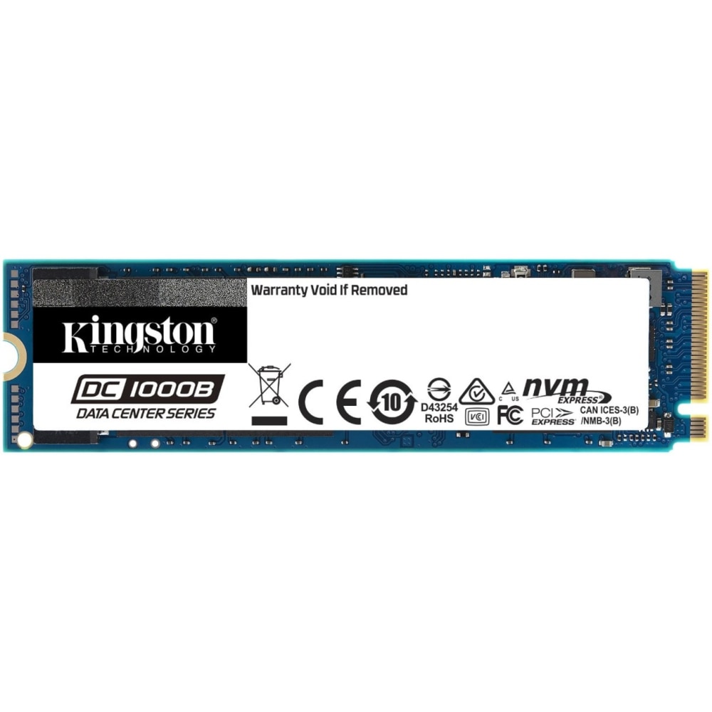 Kingston DC1000B 240 GB Solid State Drive - M.2 2280 Internal - PCI Express NVMe (PCI Express NVMe 3.0 x4) - Server Device Supported - 0.5 DWPD - 248 TB TBW - 2200 MB/s Maximum Read Transfer Rate - 256-bit Encryption Standard - 5 Year Warranty MPN:SEDC100