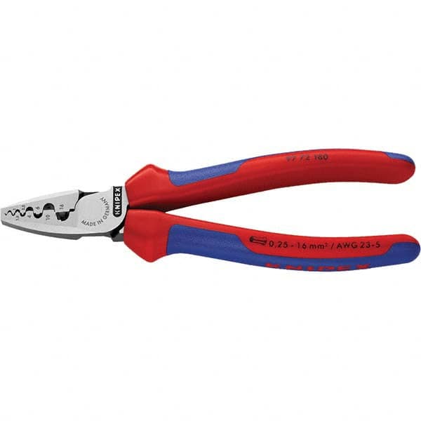 Crimpers, Crimper Type: Crimping Plier , Maximum Wire Gauge: 6AWG , Terminal Type: Various , Features: Comfort Grip , For Use With: Wire Ferrules  MPN:97 72 180