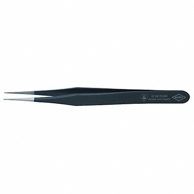 Tweezers ESD Straight 4-1/4 In SS Black MPN:92 28 70 ESD