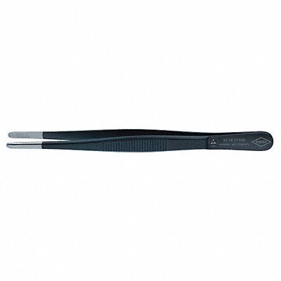 Tweezers ESD Round Serrated 5-3/4 In Blk MPN:92 78 77 ESD