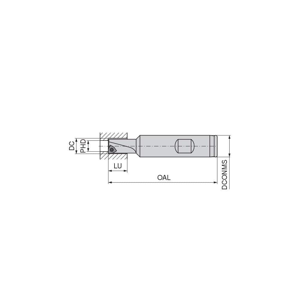 Indexable Counterbores, Counterbore Diameter: 11.00mm , Maximum Counterbore Depth: 11.00mm , Shank Diameter: 16.0000 , Number of Counterbore Inserts: 1  MPN:3019801100